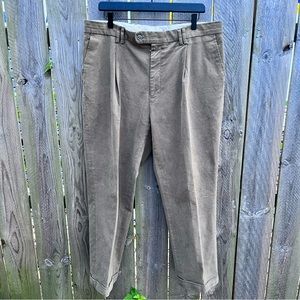 *Barbour | Pleated Tan Cotton Pants Mens Size 38